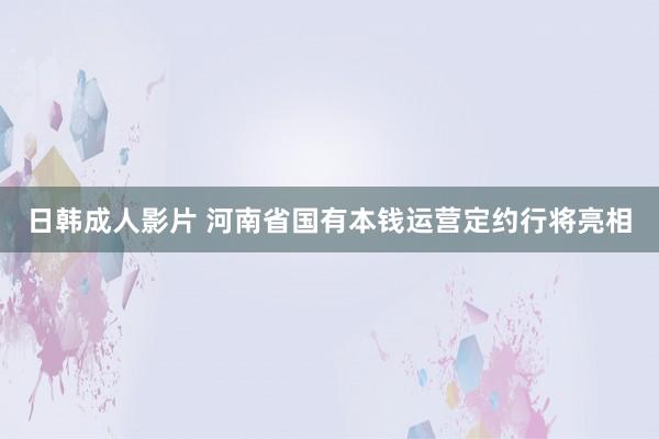 日韩成人影片 河南省国有本钱运营定约行将亮相