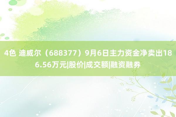 4色 迪威尔（688377）9月6日主力资金净卖出186.56万元|股价|成交额|融资融券